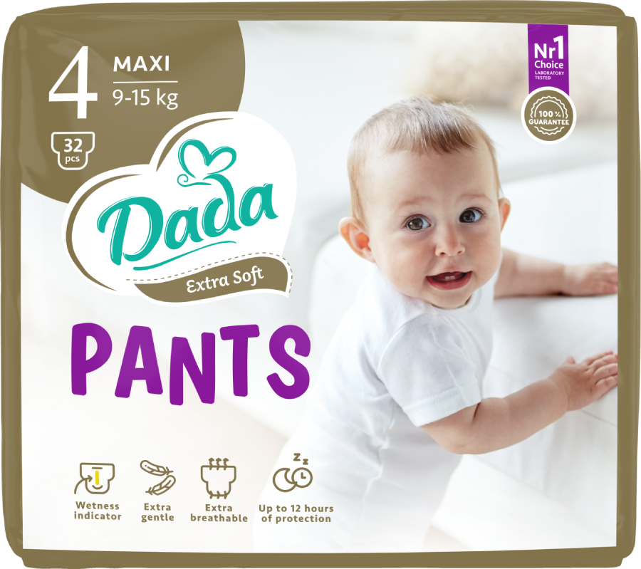Одноразовые подгузники-трусики Dada Extra Soft 4 Maxi (9–15 кг) 32 шт. (980689)