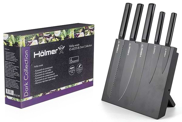 Фото - Набір ножів Holmer KS-66225-BL Dark Collection