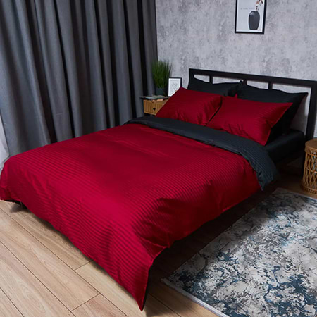 Пододеяльник двуспальный Moon&Star Satin Stripe Dark Romance 175x210 см (MS-870000967)