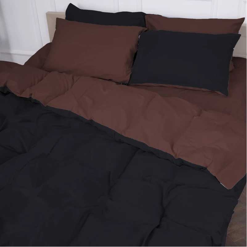 Комплект постельного белья детский MirSon Сатин Dark Chocolate 0211+0055 110х140 (2200000687036)