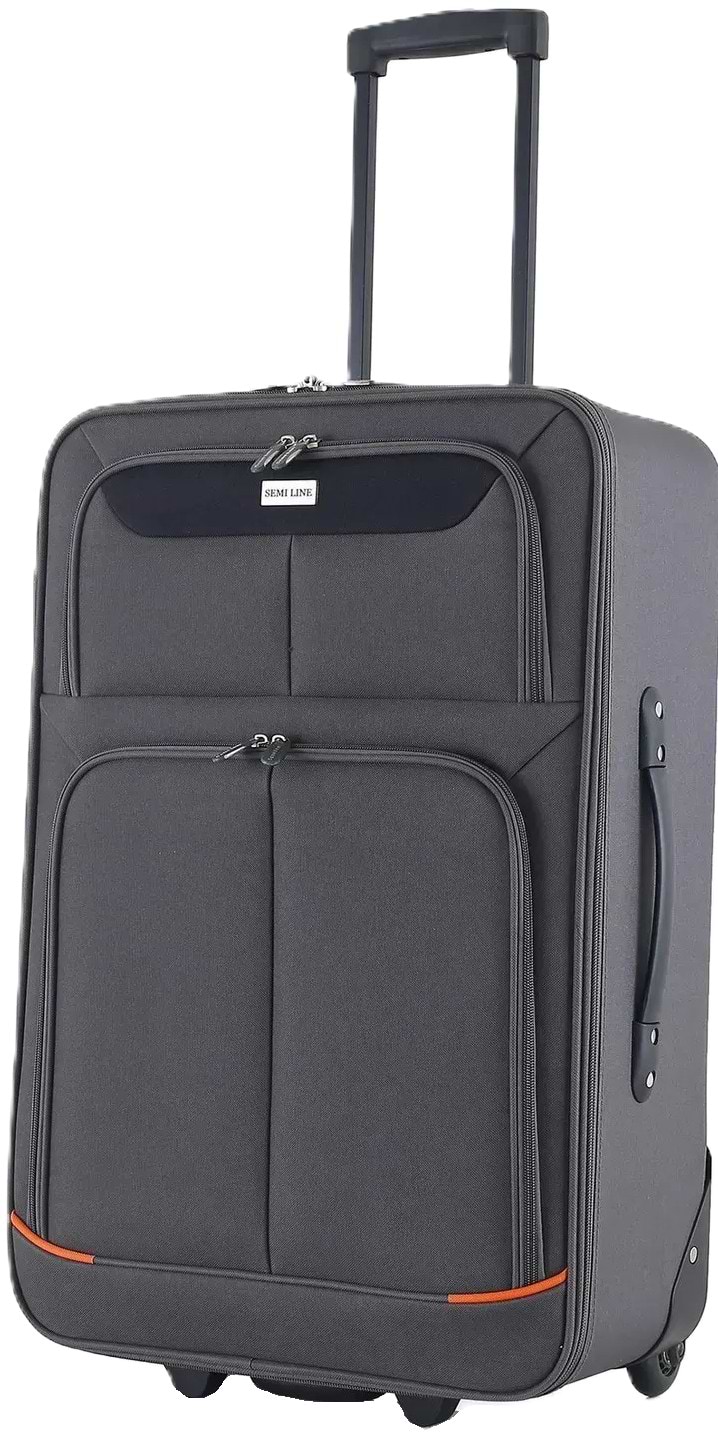 Чемодан Semi Line 24" (M) Grey/Orange Lines (T5754-2)