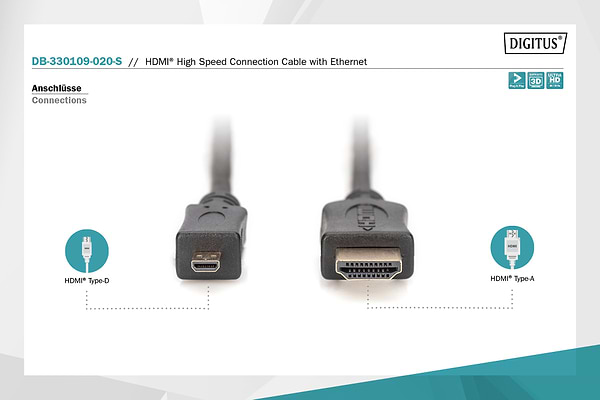 Фото - Кабель HDMI Assmann 2m (DB-330109-020-S)