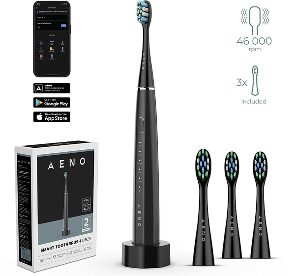 Фото - Уцінка - Зубна щітка електрична AENO DB2S Black (ADB0002S) Фото - Уцінка - Зубна щітка електрична AENO DB2S Black (ADB0002S)