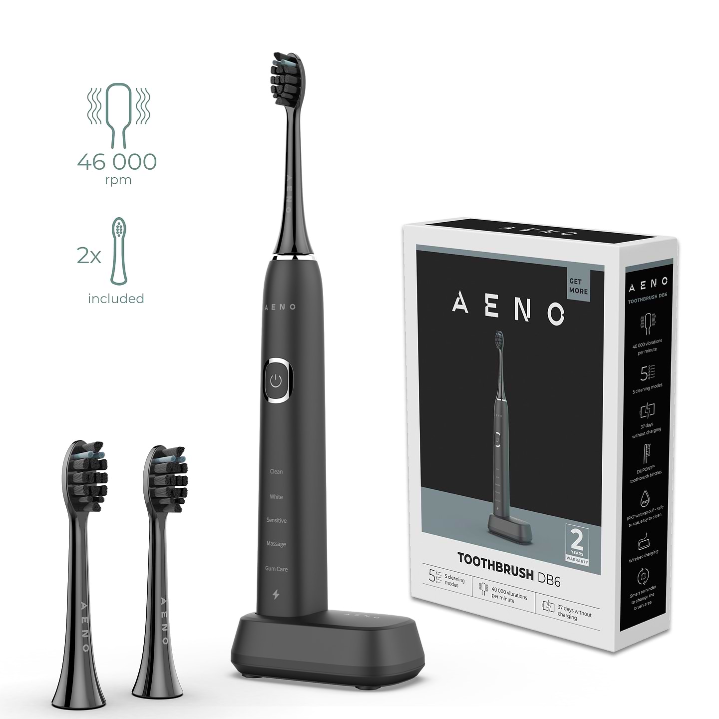 Зубная щетка электрическая AENO DB6 Black (ADB0006) - Фото 1