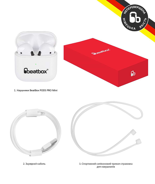 Фото - Навушники вкладиші бездротові TWS BeatBox PODS PRO Mini white (bbppromw)