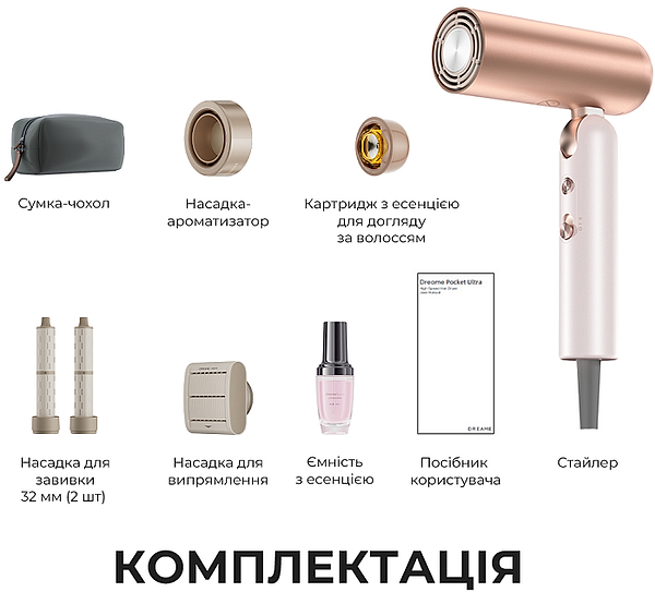 Фото - Фен-стайлер Dreame Pocket Ultra Rosy White (AHD52-RWH)