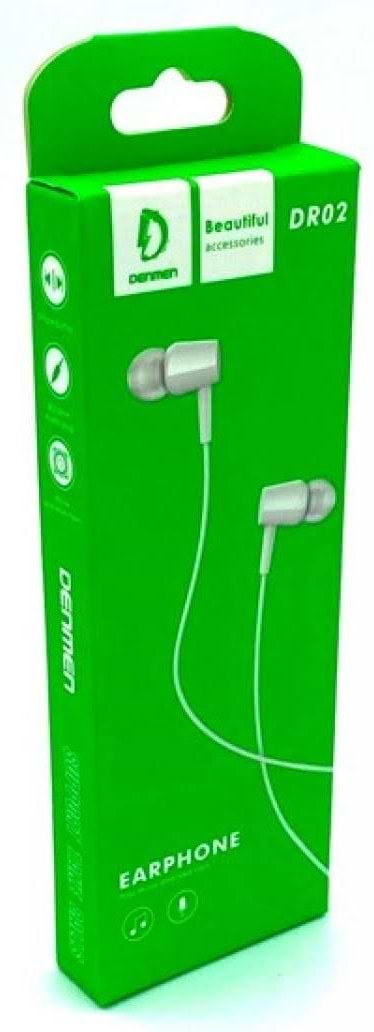 Фото - Наушники вкладыши проводные Denmen DR02 3.5mm 1.2 м White (DE-DR02-WH)
