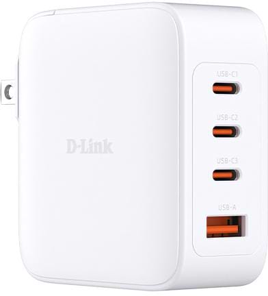 Фото - Сетевое зарядное устройство D-Link 140Вт GaN 3хUSB-С 1xUSB-A White (DCF-141)