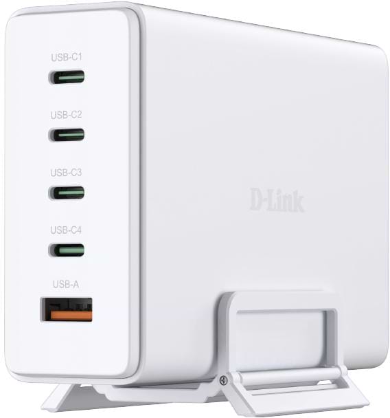 Фото - Сетевое зарядное устройство D-Link 240Вт GaN 4хUSB-С 1xUSB-A White (DCF-241)