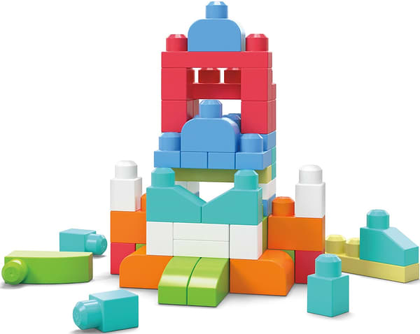 Фото - Пластиковый конструктор для малышей Mega Bloks розовый в мешке (60 дет.) (DCH54)