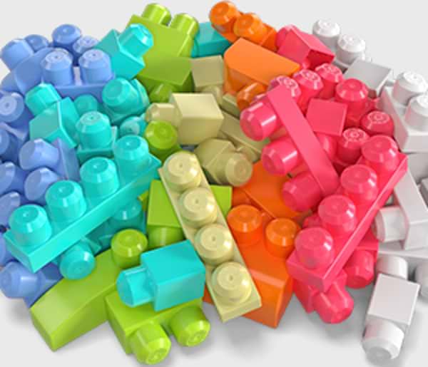Фото - Пластиковый конструктор для малышей Mega Bloks розовый в мешке (60 дет.) (DCH54)