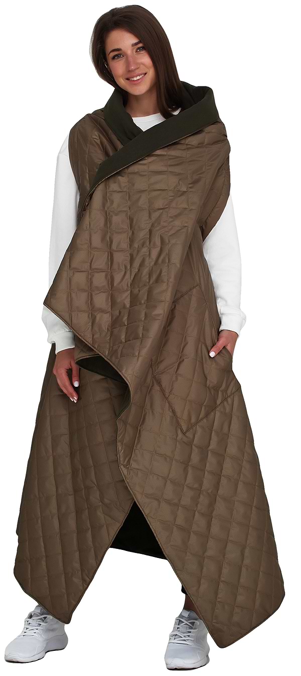 Фото - Плед полуторний Home Line 4 В 1 флис хаки (154008)