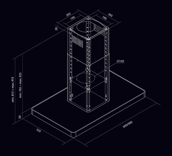 Фото - Витяжка декоративна NORTBERG Decor Island Black 90