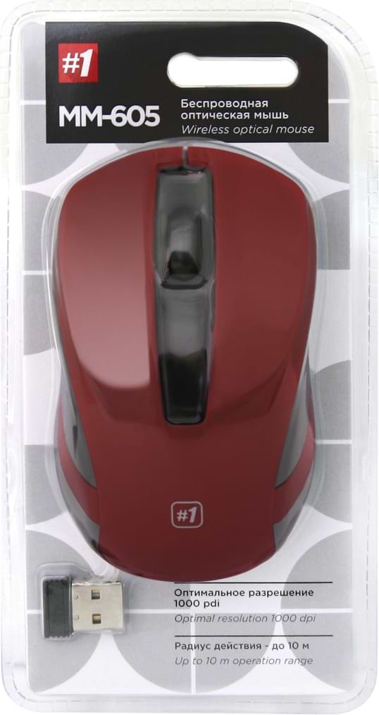 Фото - Мышь беспроводная Defender #1 MM-605 Red (52605)