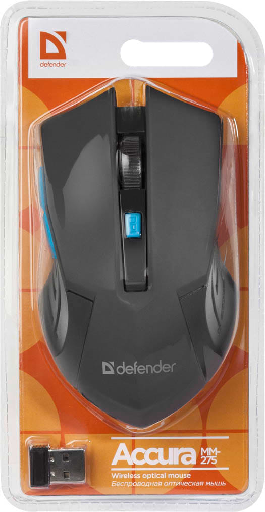 Фото - Миша бездротова ігрова Defender Accura MM-275 Blue (52275)