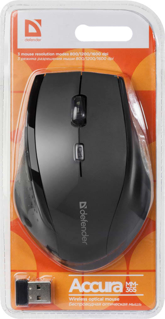Фото - Мышь компьютерная беспроводная Defender Accura MM-365 Black (52365)