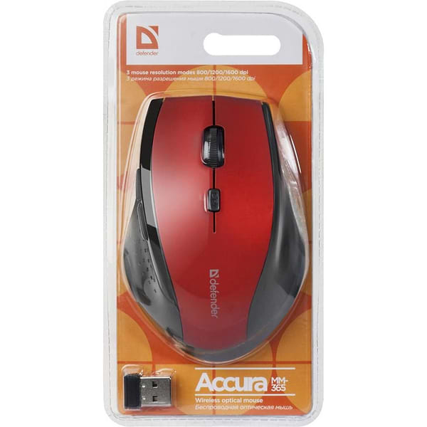 Фото - Миша бездротова Defender Accura MM-365 Red (52367)