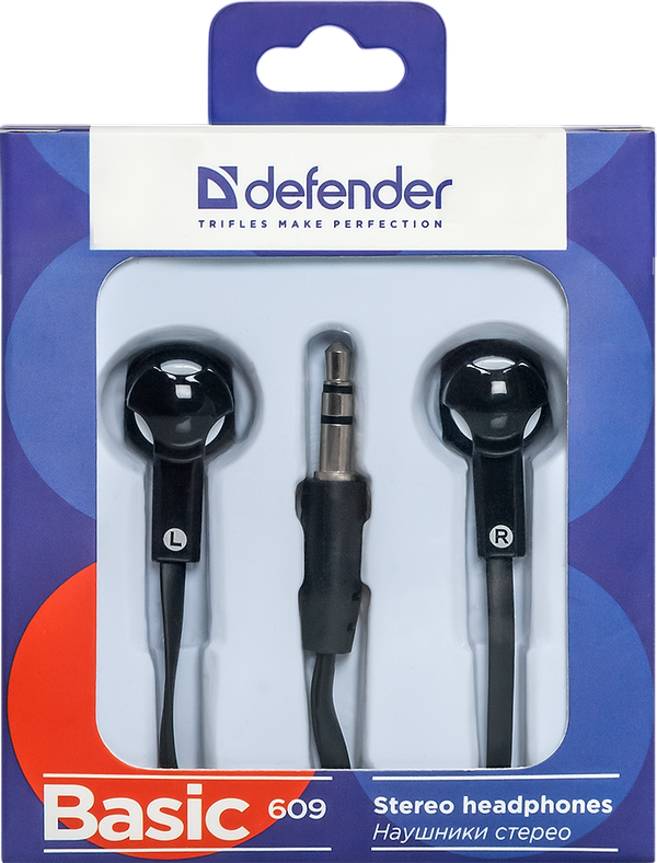 Фото - Навушники вкладиші Defender Basic-609 Black/White (63609)