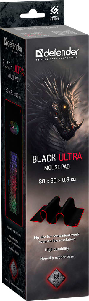 Фото - Коврик для мыши Defender Black Ultra 800х300х3 мм (50561)