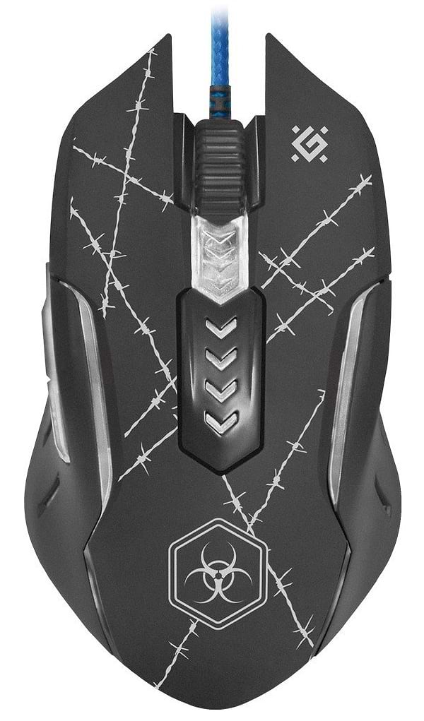 Фото - Миша дротова ігрова Defender Doom Forced GM-020L Black + коврик (52020)