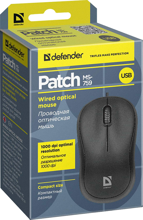Фото - Мышь проводная Defender Patch MS-759 Black (52759)
