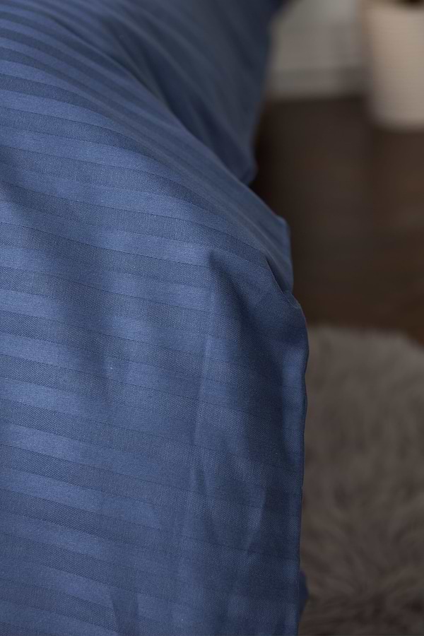 Фото - Комплект постельного белья Moon&Star King Size 220x240 Delfi Blue Satin Stripe (MS-820000492)