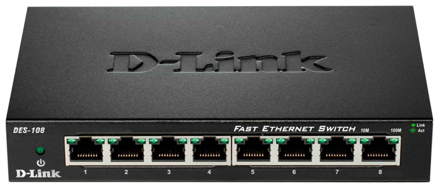 Коммутатор локальной сети (Switch) D-Link DES-108 - Фото 1