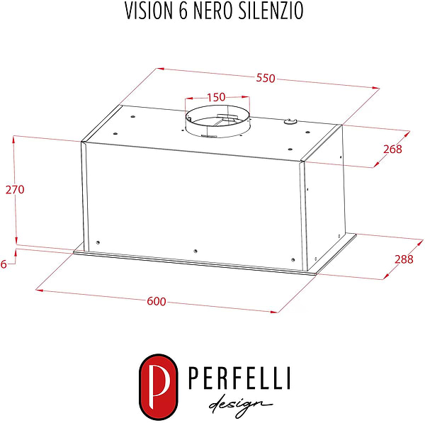 Фото - Витяжка вбудована Perfelli DESIGN VISION 6 NERO SILENZIO
