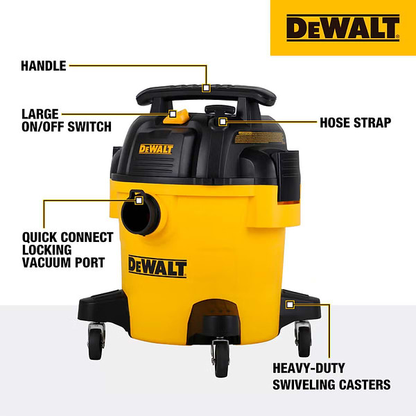 Фото - Пылесос для сухой уборки с контейнером и мешком DeWALT DXV20PC