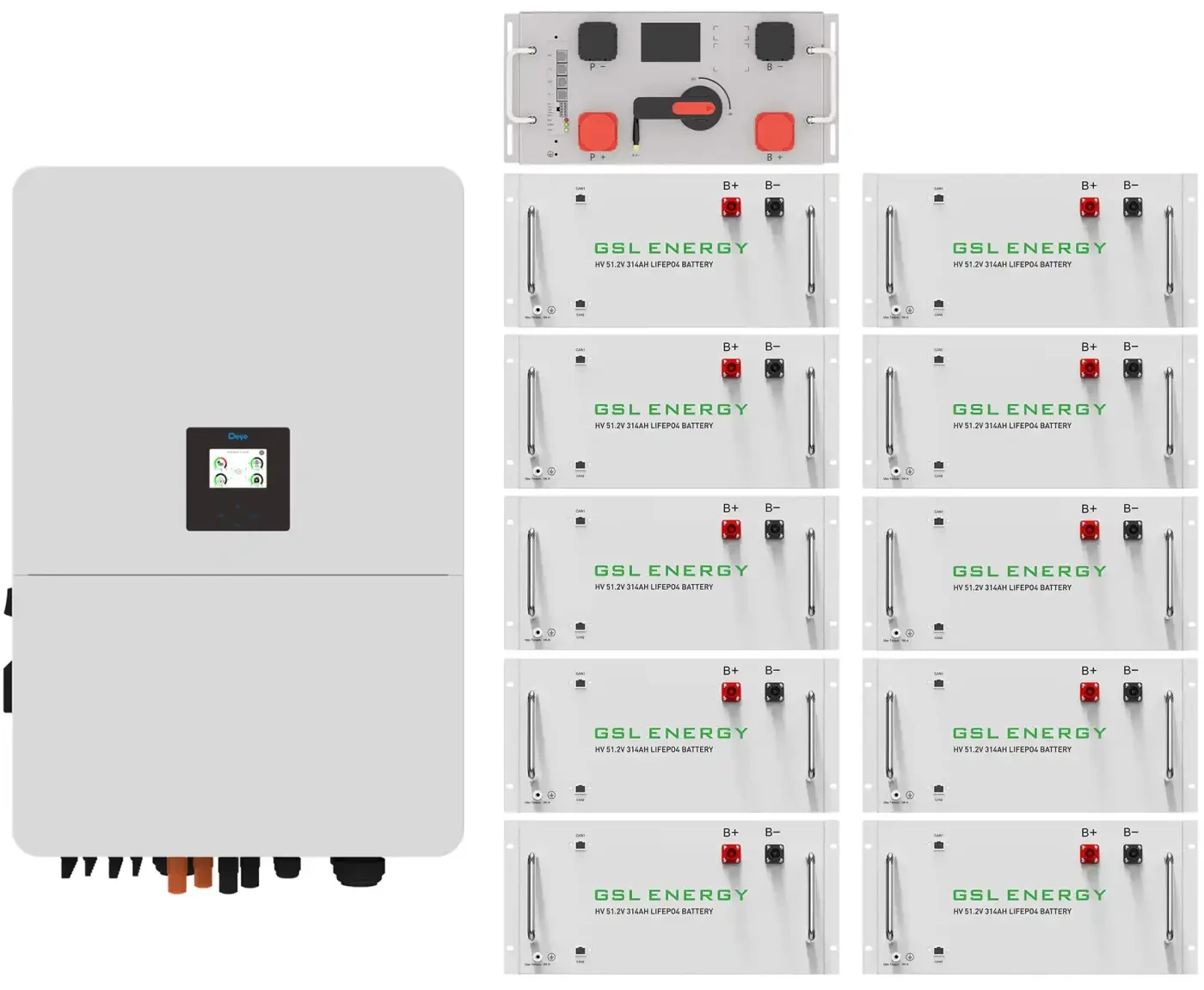 Система зберігання енергії Deye SUN-80K-SG02HP3-EU-EM6 (3 ф., 80kW 160.8kWh 1BAT LiFePO4) (SV-3DE80K1-HGS160K1-1)