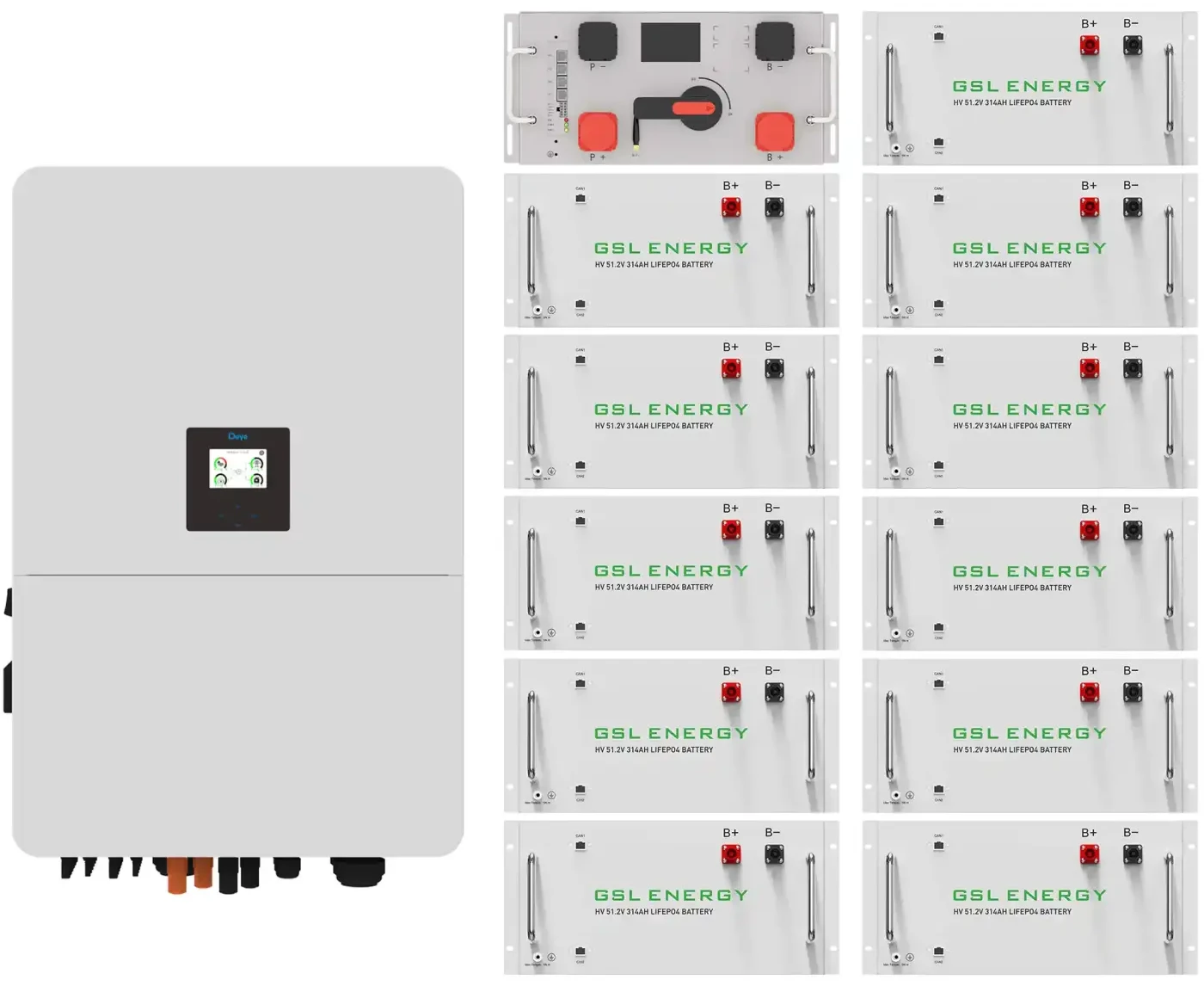 Система зберігання енергії Deye SUN-80K-SG02HP3-EU-EM6 (3 ф., 80kW 176.8kWh 1BAT LiFePO4) (SV-3DE80K1-HGS176K1-1)
