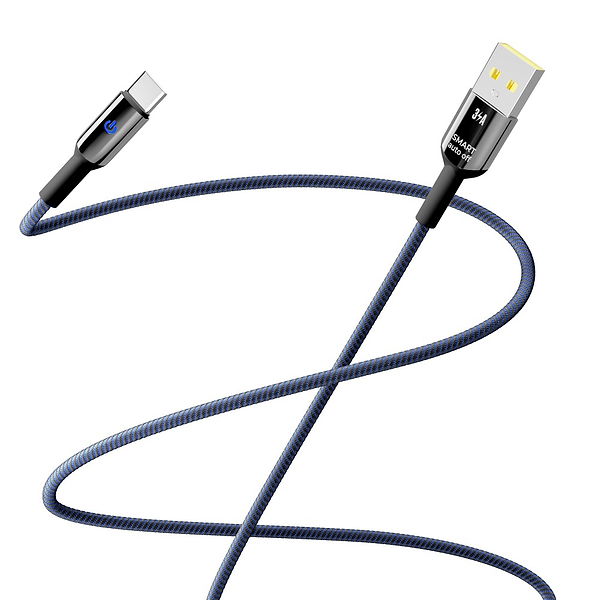 Фото - Кабель синхронизации данных YOKI SMART Type-C 3A 1.2m Black-Blue (YK-SM31)