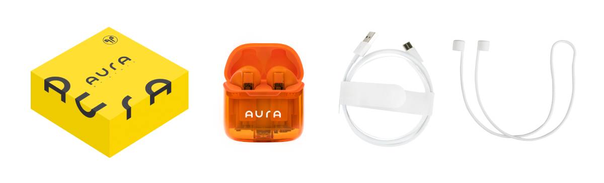 Фото - Наушники вкладыши беспроводные TWS Aura 6 Orange (TWSA6O)