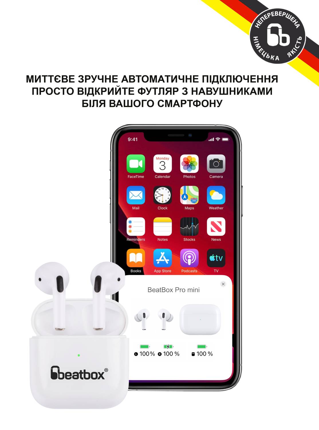 Фото - Навушники вкладиші бездротові TWS BeatBox PODS PRO Mini white (bbppromw)