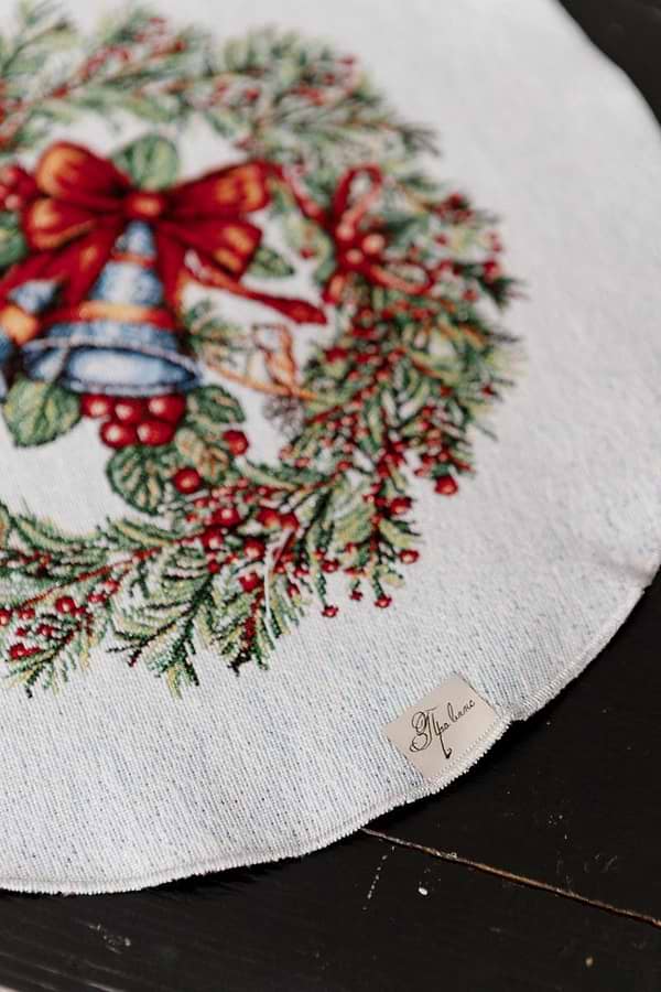 Фото - Серветка для сервірування Прованс гобеленова новорічна Carousel D35 см (041777)