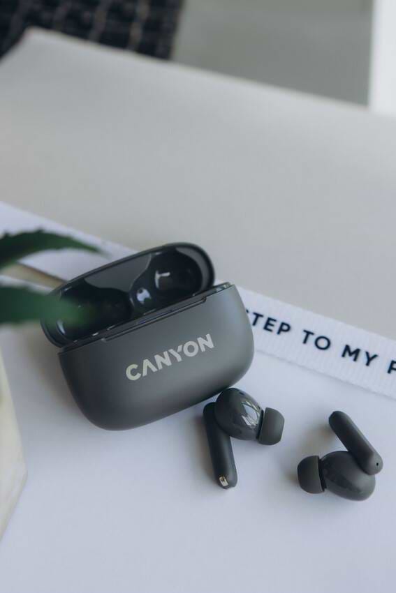 Фото - Навушники вкладиші бездротові TWS Canyon OnGo TWS-10 ANC ENC Black (CNS-TWS10BK)