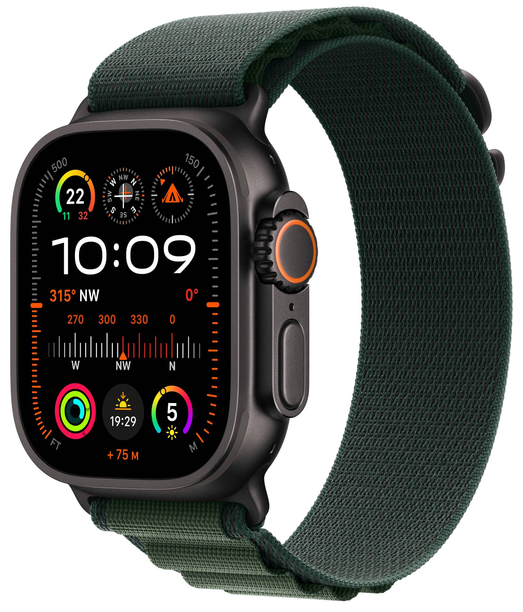 Смарт-часы Apple Watch Ultra 2 GPS 49mm Black Titanium Case with Dark Green Alpine Loop - Large - Фото 1