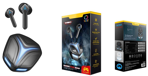 Фото - Наушники вкладыши беспроводные TWS Ovleng W50 Black (OVLTWSGEW50B)