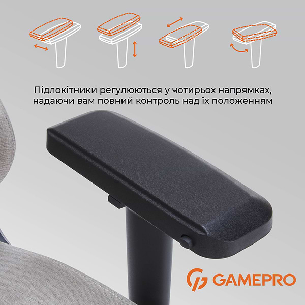 Фото - Кресло для геймеров GamePro FGC750LG Size L Fabric Light Grey