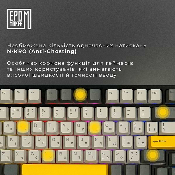 Фото - Клавиатура беспроводная игровая EPOMAKER AK820 Pro Gift Switch Hot-Swap Black (AK820-PRO-B-G)