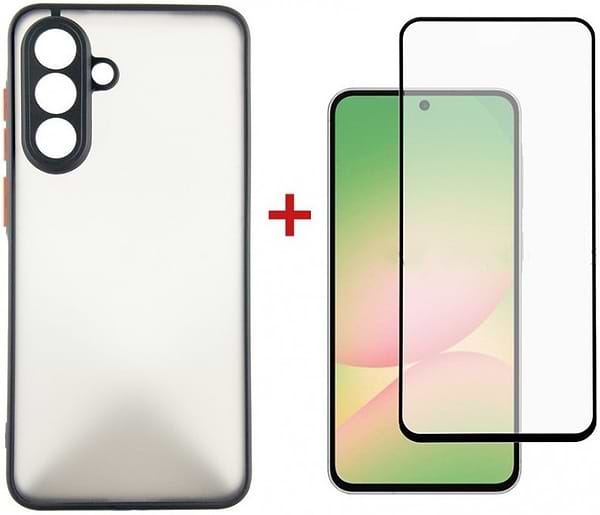 Фото - Чохол для смартфону DENGOS Matt for Samsung Galaxy A56 SM-A566 Black (DG-KM-141) + захисне скло Фото - Чохол для смартфону DENGOS Matt for Samsung Galaxy A56 SM-A566 Black (DG-KM-141) + захисне скло