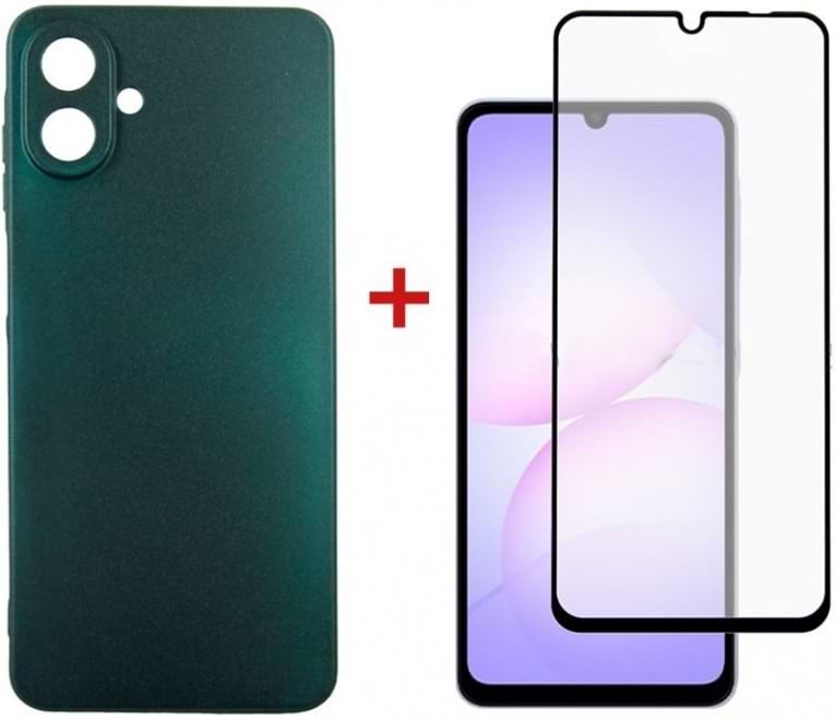 Чехол для смартфона DENGOS Soft for Samsung Galaxy A07 Green (DG-KM-166) + защитное стекло