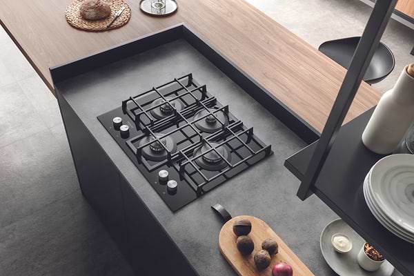 Фото - Духова шафа + варильна поверхня газова Hotpoint-Ariston FA2841JHBLHA + HAGS61FBK