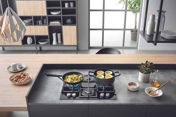 Фото - Духова шафа + варильна поверхня газова Hotpoint-Ariston FA2841JHBLHA + HAGS61FBK