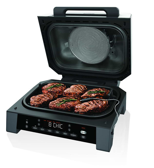 Фото - Уцінка - Гриль-барбекю електричний Ninja Foodi MAX Air Grill & Air Fryer з Сooking probe (DG551EU)