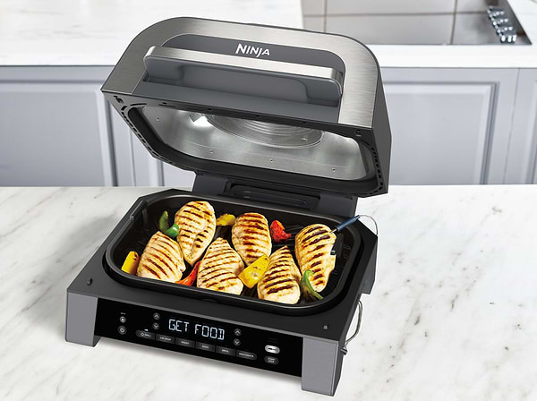Фото - Уцінка - Гриль-барбекю електричний Ninja Foodi MAX Air Grill & Air Fryer з Сooking probe (DG551EU)