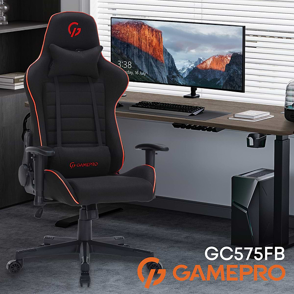 Фото - Кресло для геймеров GamePro Size L Fabric Black&Red (GC575FB)