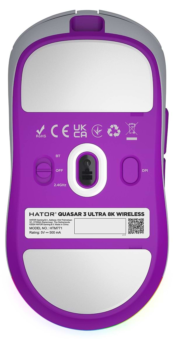 Фото - Мышь беспроводная игровая Hator Quasar 3 ULTRA 8K Wireless White (HTM771)