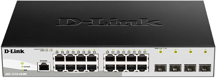 Коммутатор локальної мережі (Switch) D-Link DGS-1210-20/ME/EE