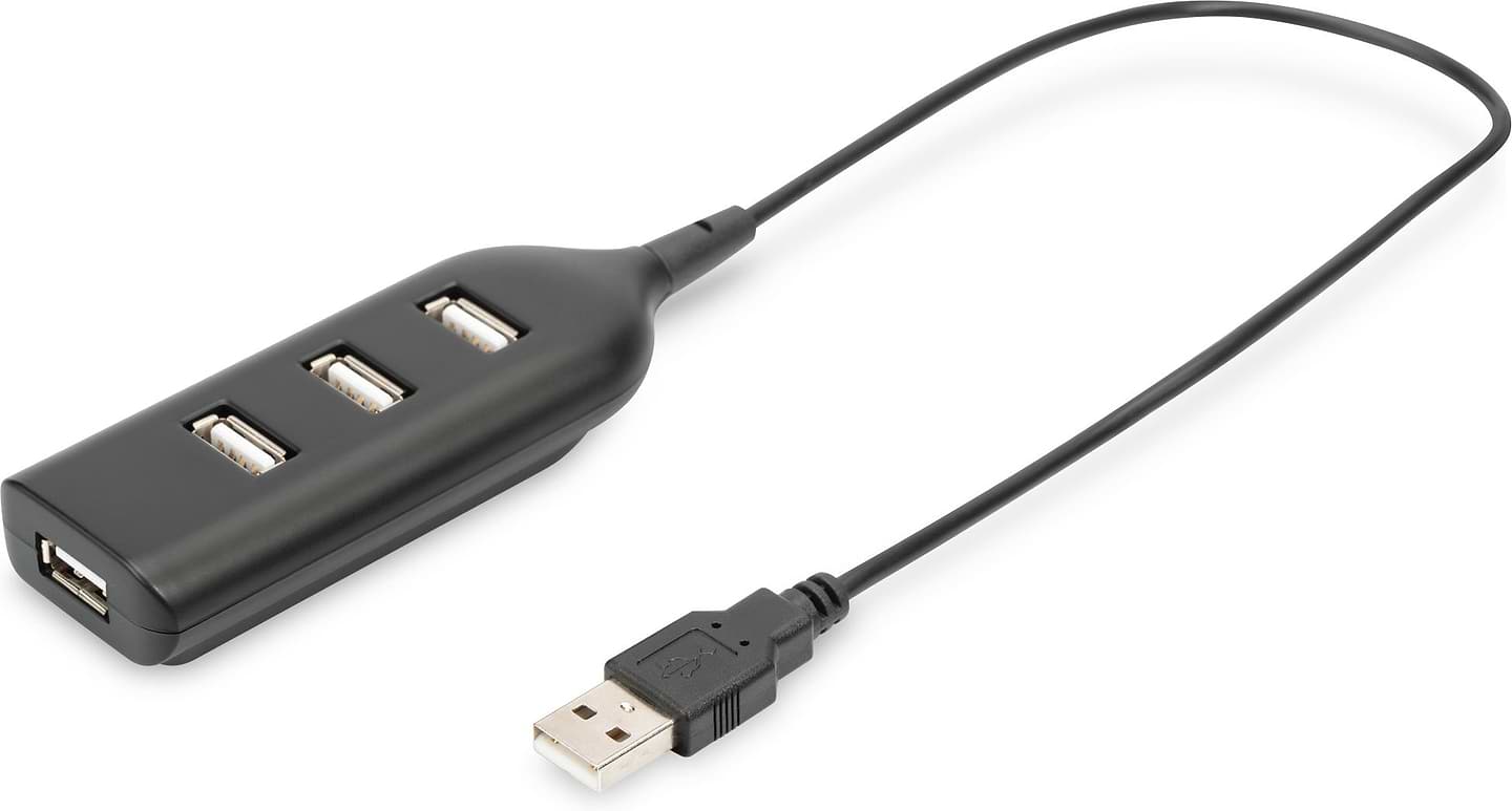 Хаб USB Digitus USB 2.0, 4 порт Black (AB-50001-1)